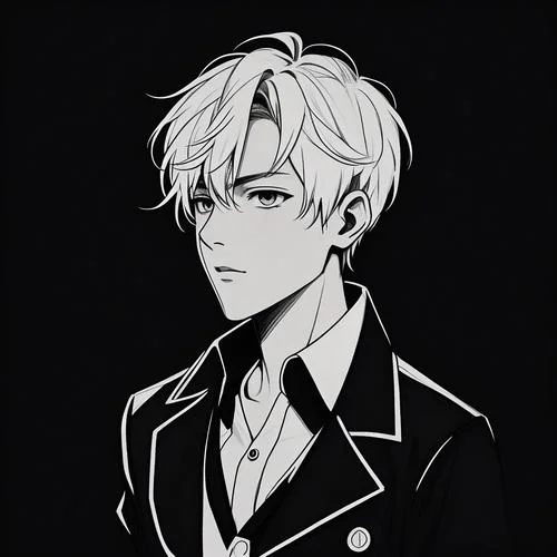 黑白头像男生