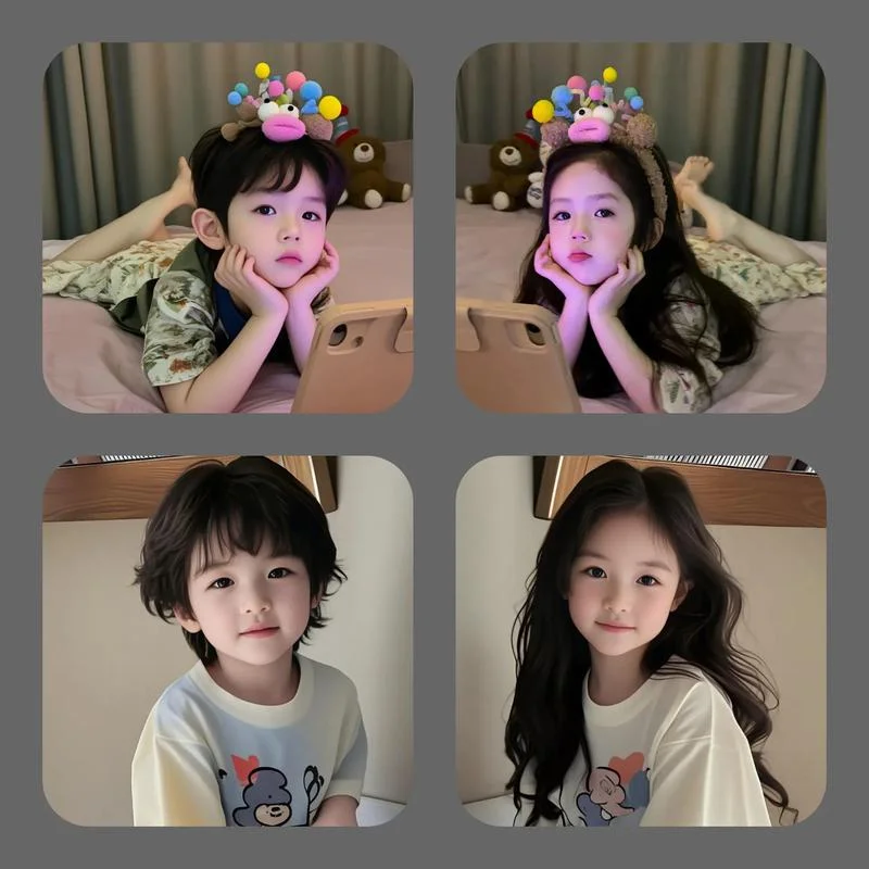 情侣头像萌系小孩一对