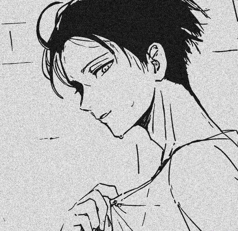 动漫头像 黑白线条动漫男生头像