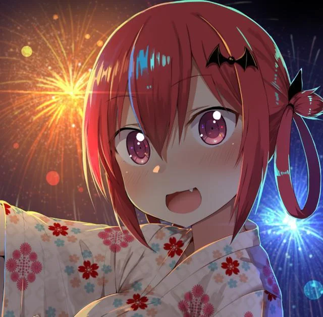 二次元和风头像 动感美丽的和服少女,对未来充满了希望