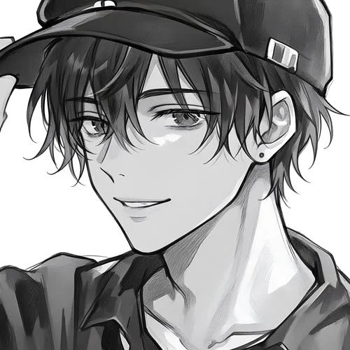 男生黑白头像