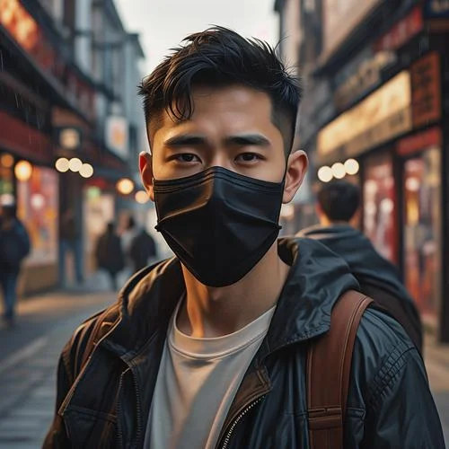 带口罩的男生头像