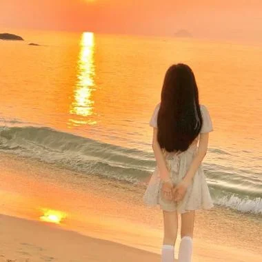 橙色头像女生森系