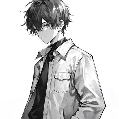 男生黑白头像