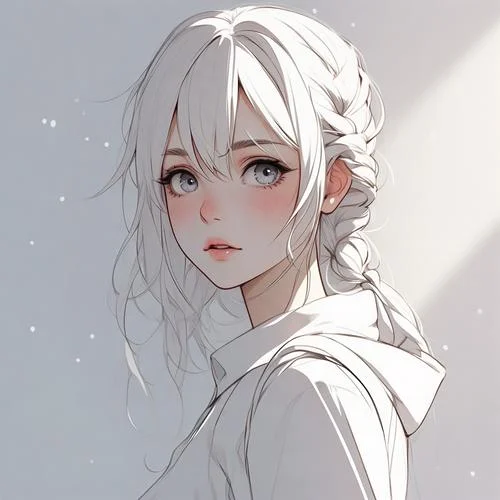 女生头像白色简约系