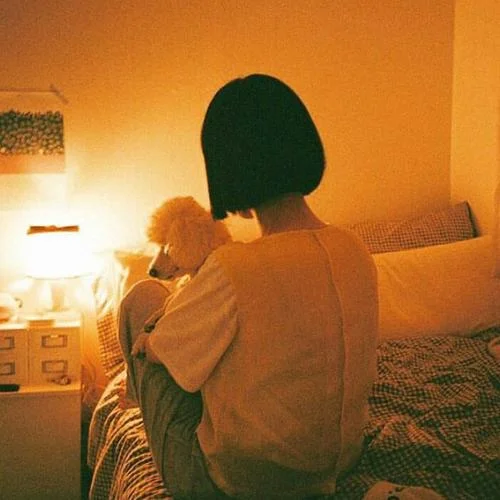 橙色头像女生森系