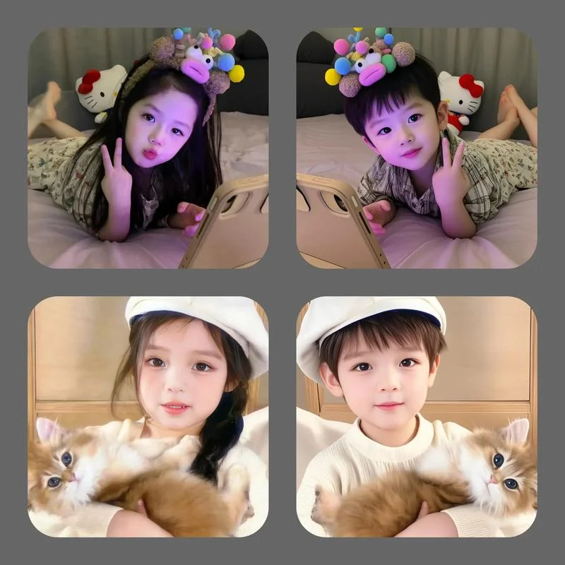 情侣头像萌系小孩一对