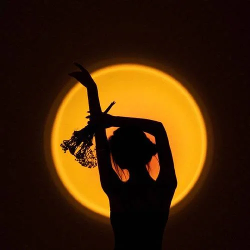 橙色头像女生森系