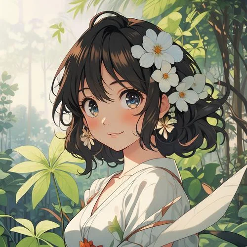 清新绿色森系女生头像