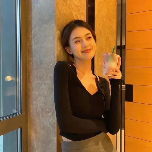 橙色头像女生森系