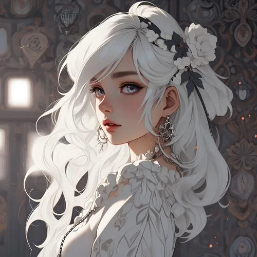 女生头像白色简约系