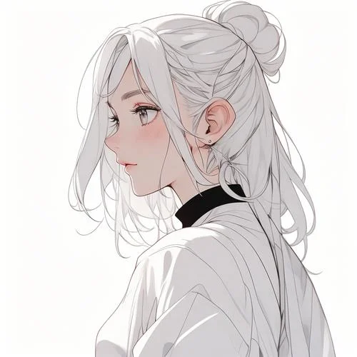 女生头像白色简约系