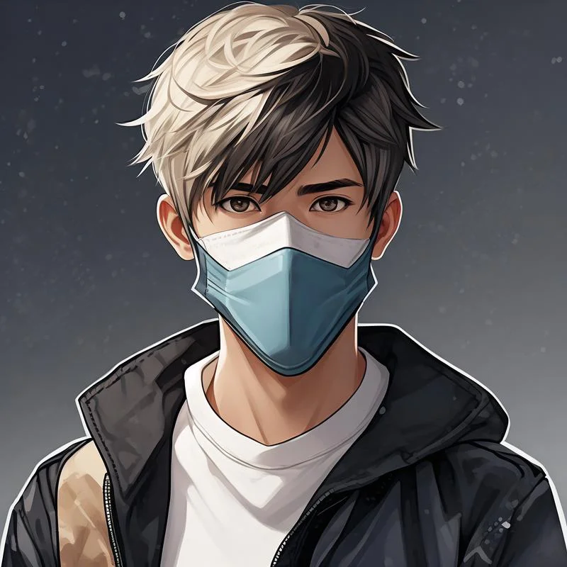 带口罩的男生头像