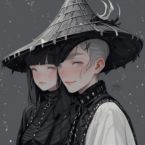 二次元黑暗系情侣头像